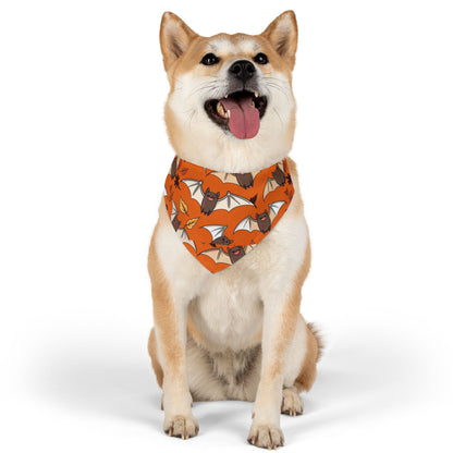 Cute Halloween Pet Bandana Collar, Dog Accessories, Pet Costume, Bat Print, Fall Pet Gear