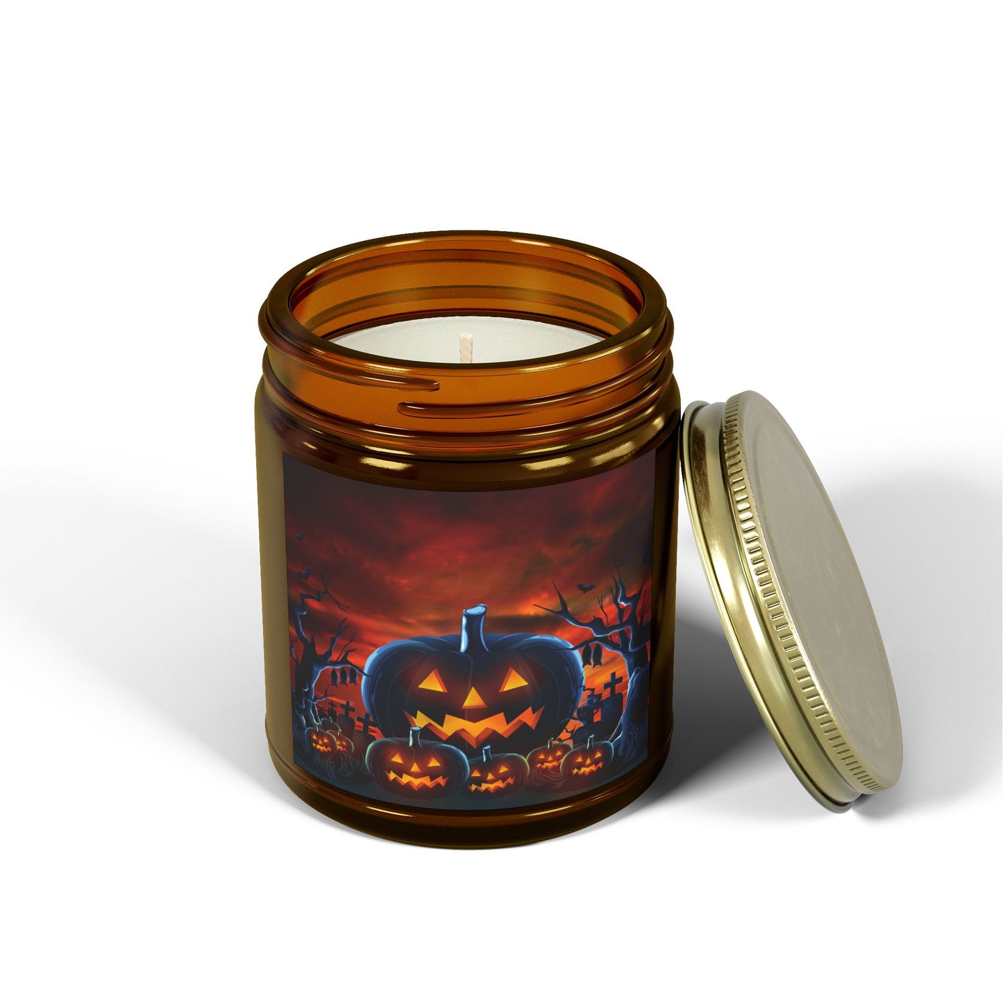 Halloween Pumpkin Scented Candle | Coconut Apricot Wax | Fall Decor, Spooky Night, Autumn Gift, Home Fragrance, Jack-O'-Lantern