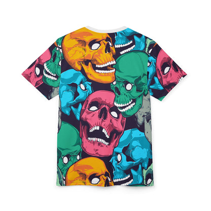 Colorful Skull Graphic Tee, Unisex T-Shirt, Halloween Apparel, Festival Wear, Edgy Street Style, Unique Gift
