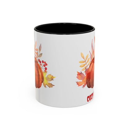 Cozy Pumpkin Accent Coffee Mug | Fall Decor, Gift for Autumn Lovers, Thanksgiving Mug, Pumpkin Spice Latte Cup, Holiday Drinkware
