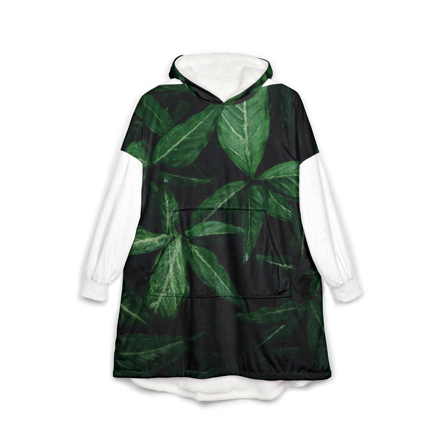 Cozy Leaf Print Hooded Blanket