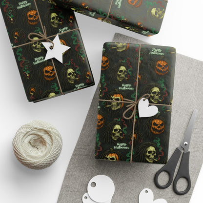 Gothic Halloween Wrapping Paper, Spooky Gift Wrap for October Celebrations, Scary Patterned Gift Wrap, Unique Holiday Wrap, Fun [...]