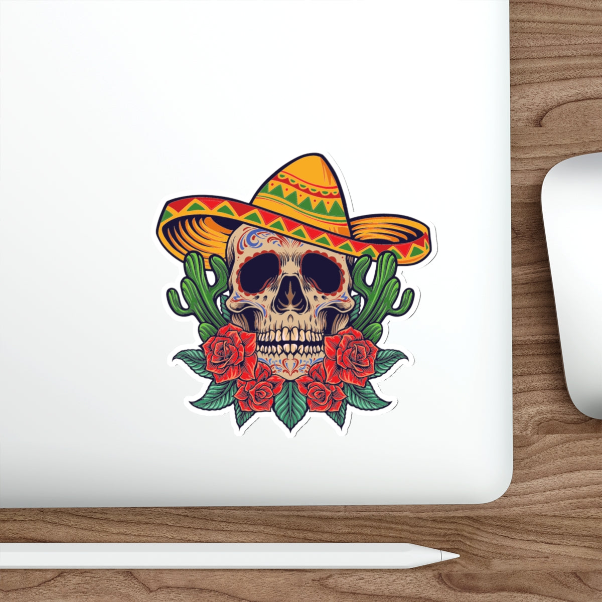 Vibrant Sugar Skull Stickers | Dia de los Muertos Decor, Mexican Culture Art, Laptop Decor, Gift for Halloween, Party Supplies