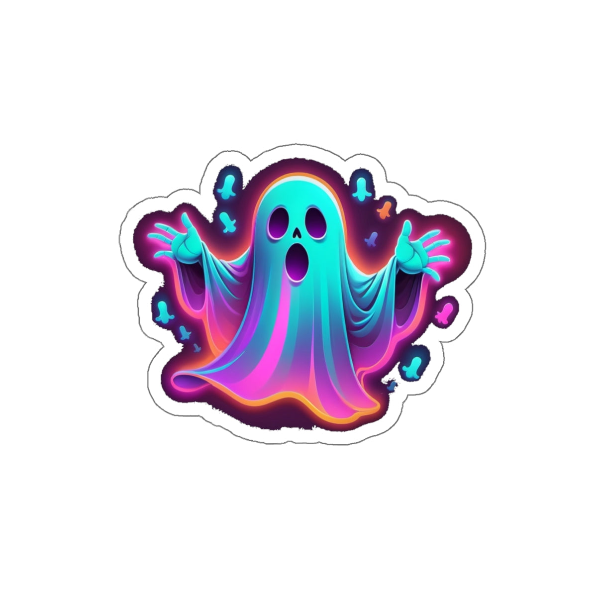 Glow-in-the-Dark Ghost Die-Cut Stickers, Halloween Decor, Fun Laptop Decoration, Cute Party Favors, Spooky Gift Ideas