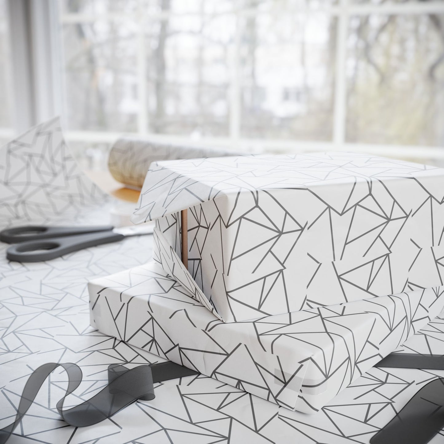 Stylish Geometric Wrapping Paper, Modern Gift Wrap, Minimalist Birthday, Holiday Packaging, Unique Present Decor, Craft Supplies