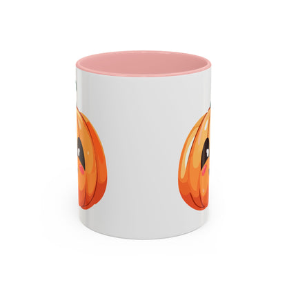 Cute Pumpkin Accent Coffee Mug for Fall, Halloween Decor, Gift for Coffee Lovers, Autumn Kitchenware, Seasonal Drinkware