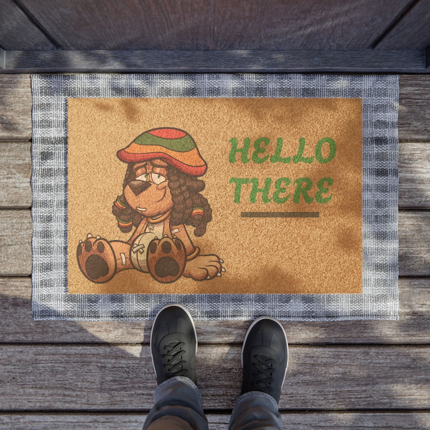 Welcome Home Doormat - Playful Cartoon Design, Indoor/Outdoor Entrance Rug, Housewarming Gift, Funny Welcome Mat, Pet-Friendly Decor