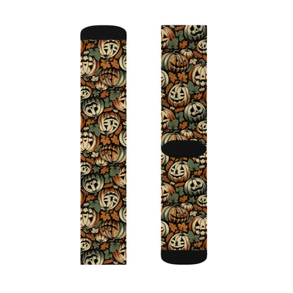Halloween Pumpkin Sublimation Socks - Cozy Festive Footwear for Fall, Party Favor, Halloween Costume, Unique Gift Idea