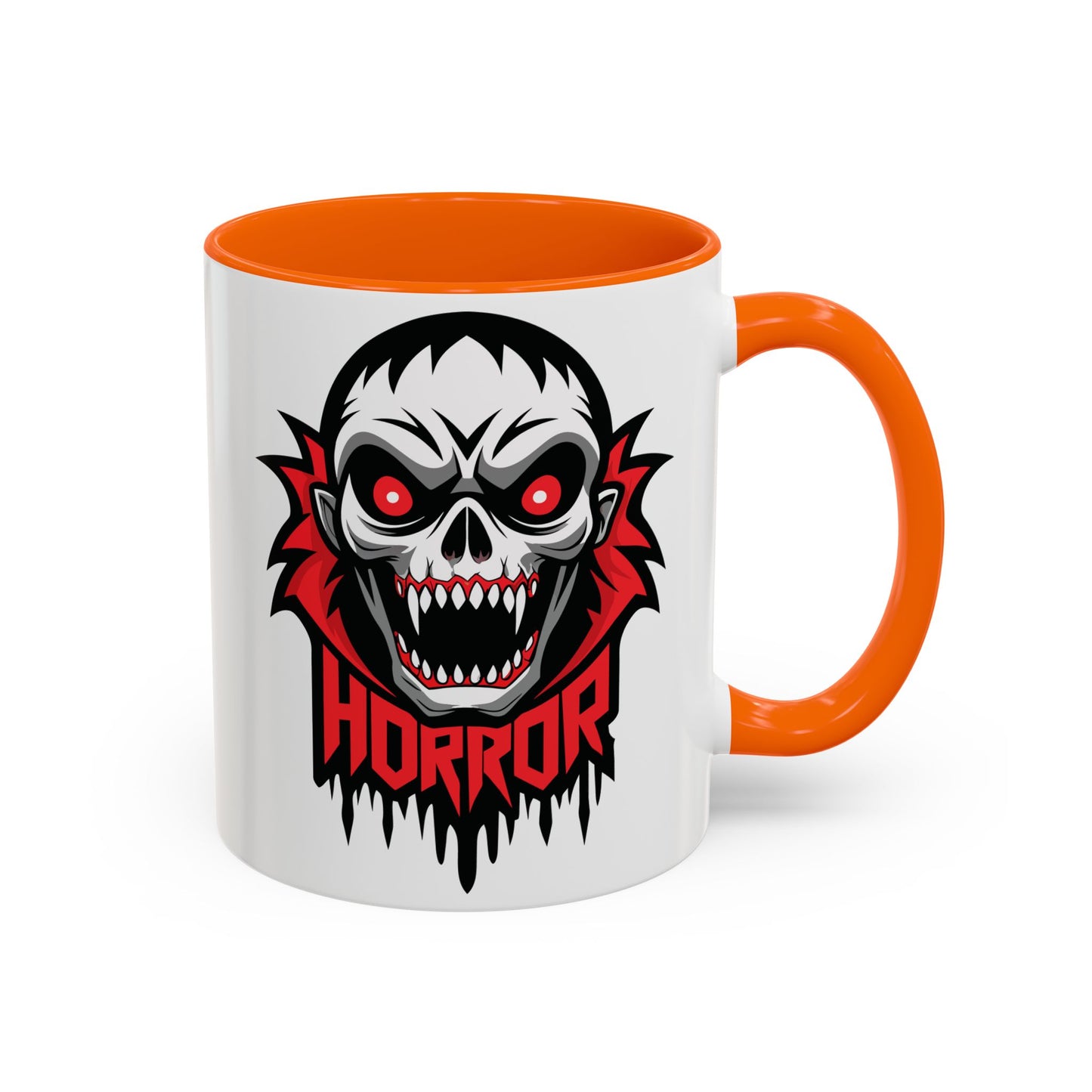Horror-Themed Coffee Mug, Unique Gift for Halloween Lovers, Scary Decor, Black Accented Mug, Gothic Drinkware, Spooky Kitchenware