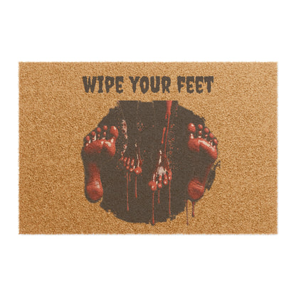 Spooky Doormat - Wipe Your Feet Creepy Welcome Mat, Halloween Decor, Funny Housewarming Gift, Outdoor Welcome Rug, Ghoulish Entrance Mat