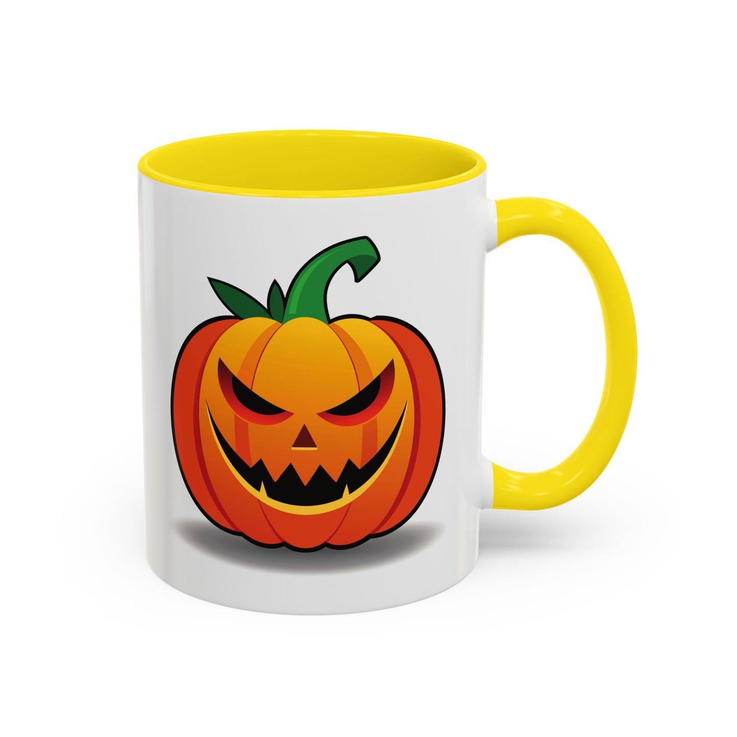 Halloween Pumpkin Accent Mug | Spooky Coffee Cup | Fall Decor | Pumpkin Art | Gift for Halloween Lovers, 11oz, 15oz
