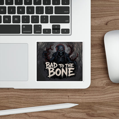 Bad to the Bone Die-Cut Stickers | Edgy Skull Decor, Laptop Decorations, Halloween Party Favors, Punk Aesthetic Accessories, Gift Stickers