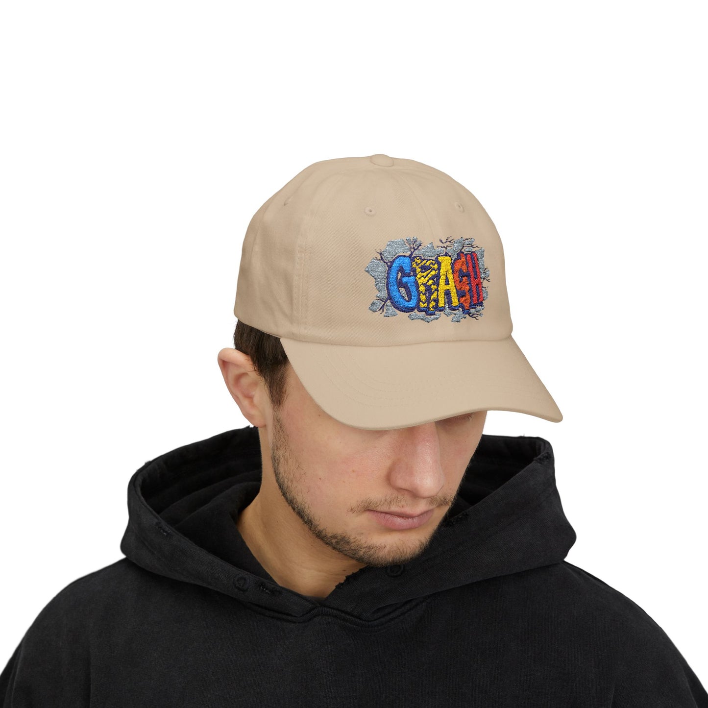 Classic Dad Cap with CRAASH! Design, Casual Hat for Dads, Funny Gift for Father's Day, Summer Accessory, Everyday Wear