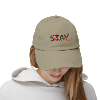 Unisex Distressed Cap - Stay Spiced, Vintage Style Baseball Hat, Gift for Him and Her, Casual Wear, Perfect for Summer and Festivals