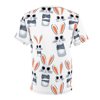 Vibrant Unisex Graphic Tee - Skull & Bunny Art, Vintage Shirt, Hippie Style, Festival Wear, Unique Gift