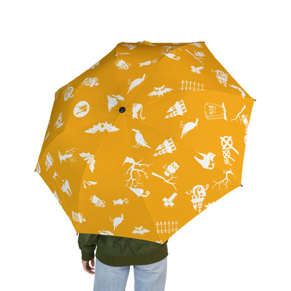 Sunny Day Semi-Automatic Umbrella | Foldable Canopy for Rain & Sun | Unique Gift for Travelers, Fashionable Rain Gear, Spring