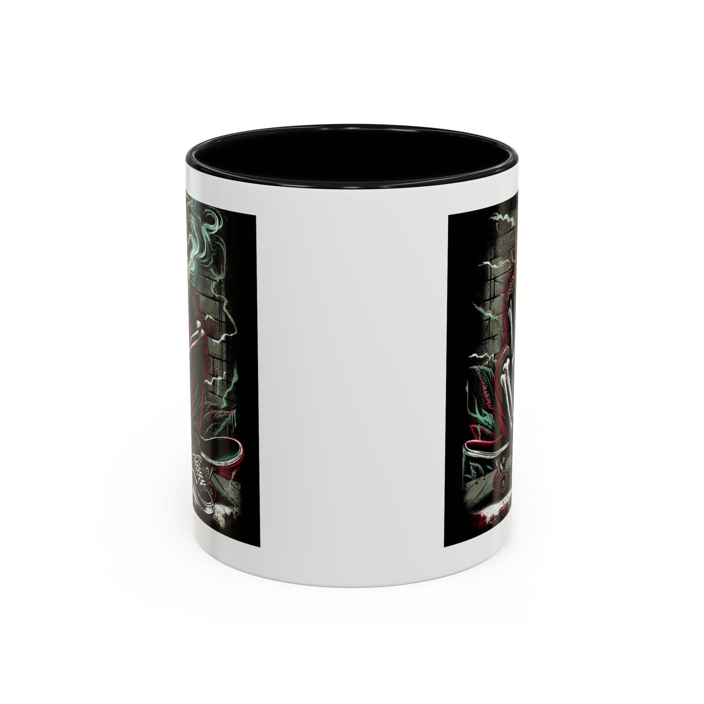 Gothic Skeleton Coffee Mug - Perfect for Halloween Decor, Gift for Skaters, Unique Drinkware, Spooky Vibe, 11 & 15oz Options