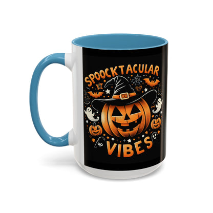 Halloween Accent Coffee Mug - Spooktacular Vibes, Fall Home Decor, Pumpkin Lovers Gift, Trick or Treat Mug, Spooky Season Drinkware