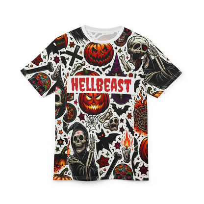 Spooky Unisex Tee - Hellbeast Halloween Shirt, Gothic Graphic T-Shirt, Horror Art Clothing, Halloween Costumes, Unique Gift