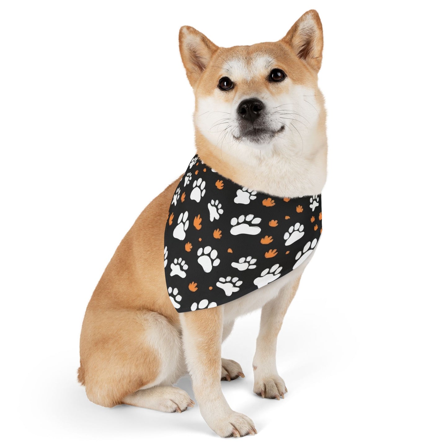Paw Print Pet Bandana Collar | Cute Dog Accessory for Walks, Parties, Holidays, Pet Lovers Gift, Customizable Pet Apparel
