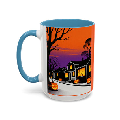 Halloween-Themed Accent Coffee Mug, Spooky Autumn Decor, Pumpkin Coffee Cup, Fall Gift, October Celebration