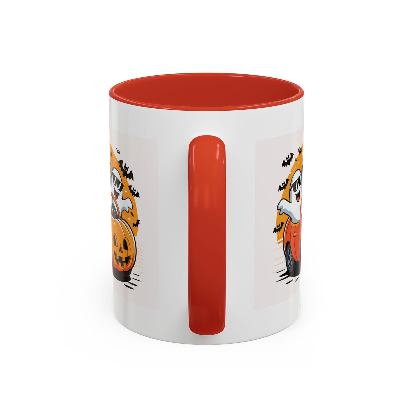 Halloween Ghost Car Coffee Mug, Spooky Mug for Fall, Pumpkin Spice Coffee Cup, Halloween Theme Drinkware, Funny Ghost Mug
