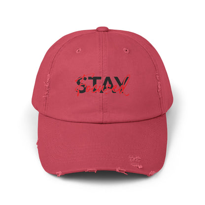Unisex Distressed Cap - Stay Spiced, Vintage Style Baseball Hat, Gift for Him and Her, Casual Wear, Perfect for Summer and Festivals