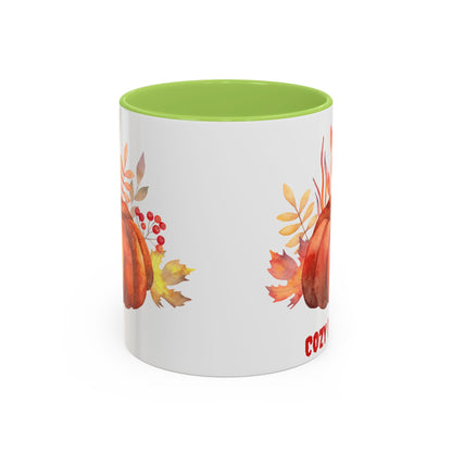 Cozy Pumpkin Accent Coffee Mug | Fall Decor, Gift for Autumn Lovers, Thanksgiving Mug, Pumpkin Spice Latte Cup, Holiday Drinkware