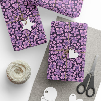 Charming Floral Wrapping Paper, Gift Wrap for Birthday, Wedding, Baby Shower, Holiday Celebrations, Decorative Gift Wrapping, Eco-friendly