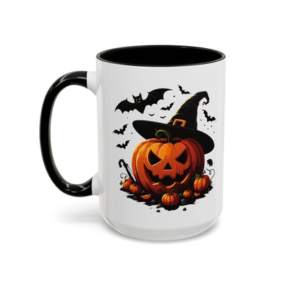 Halloween Pumpkin Accent Coffee Mug – Perfect for Fall, Autumn, Spooky Season, Gift for Coffee Lovers, Home Decor