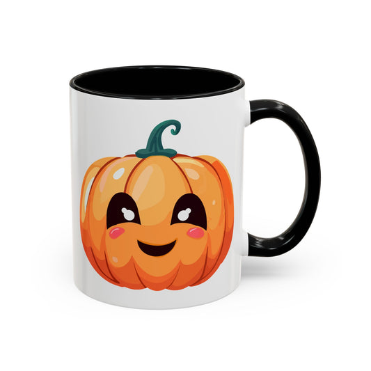 Cute Pumpkin Accent Coffee Mug for Fall, Halloween Decor, Gift for Coffee Lovers, Autumn Kitchenware, Seasonal Drinkware