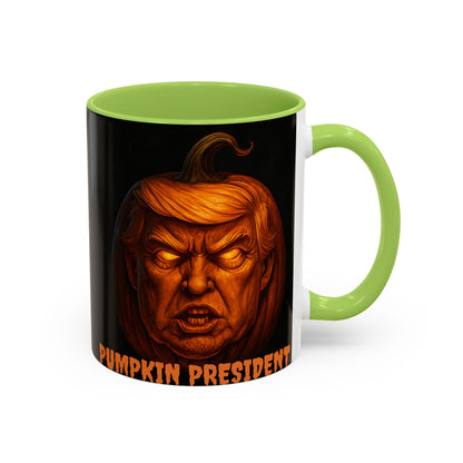 Halloween Pumpkin President Mug, Fun Gift for Coffee Lovers, Spooky Decor, Trick or Treat, Autumn Vibes, Unique Collectible