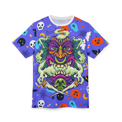 Halloween Graphic Tee, Unisex Cut & Sew T-shirt, Spooky Vibes Shirt, Unique Horror Clothing, Perfect for October Celebrations