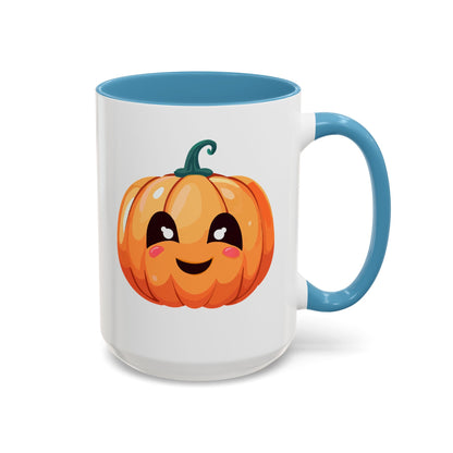 Cute Pumpkin Accent Coffee Mug for Fall, Halloween Decor, Gift for Coffee Lovers, Autumn Kitchenware, Seasonal Drinkware