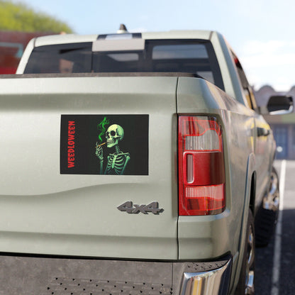 Weedloween Car Magnets | Fun Halloween Decor, Skull Magnet, Car Decor, Halloween Gifts, Skeleton Vibe