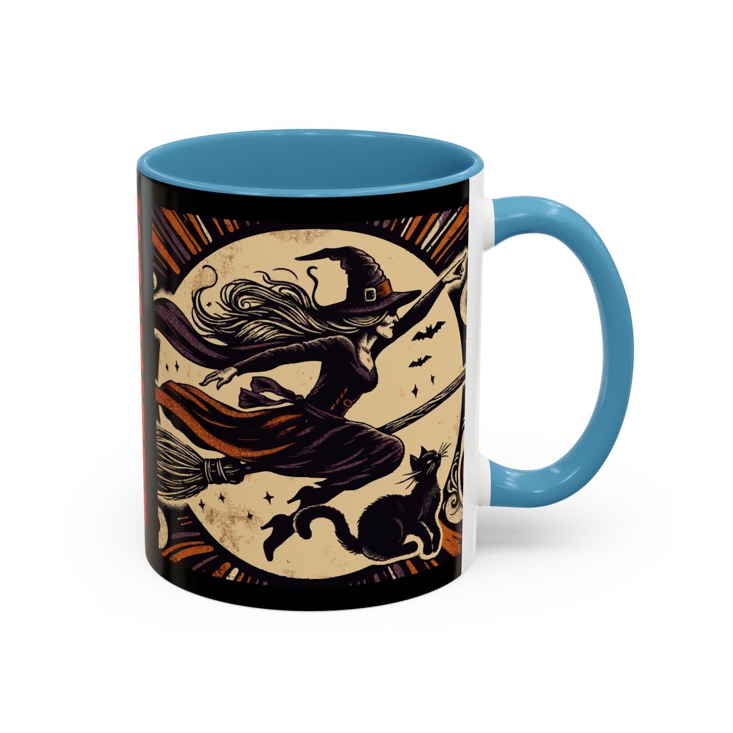 Halloween-Themed Accent Coffee Mug, Coffee Cup for Witch Lovers, Haunted Mug for Spooky Season, Unique Gift for Halloween, Witch Decor