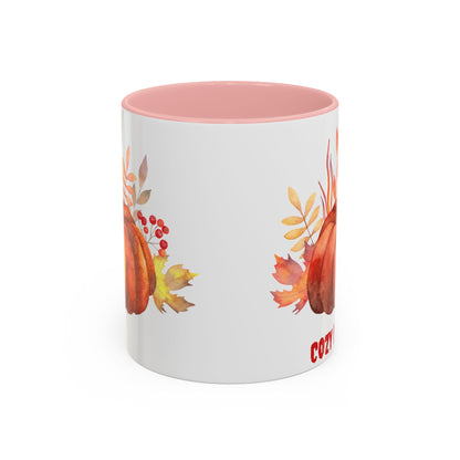 Cozy Pumpkin Accent Coffee Mug | Fall Decor, Gift for Autumn Lovers, Thanksgiving Mug, Pumpkin Spice Latte Cup, Holiday Drinkware