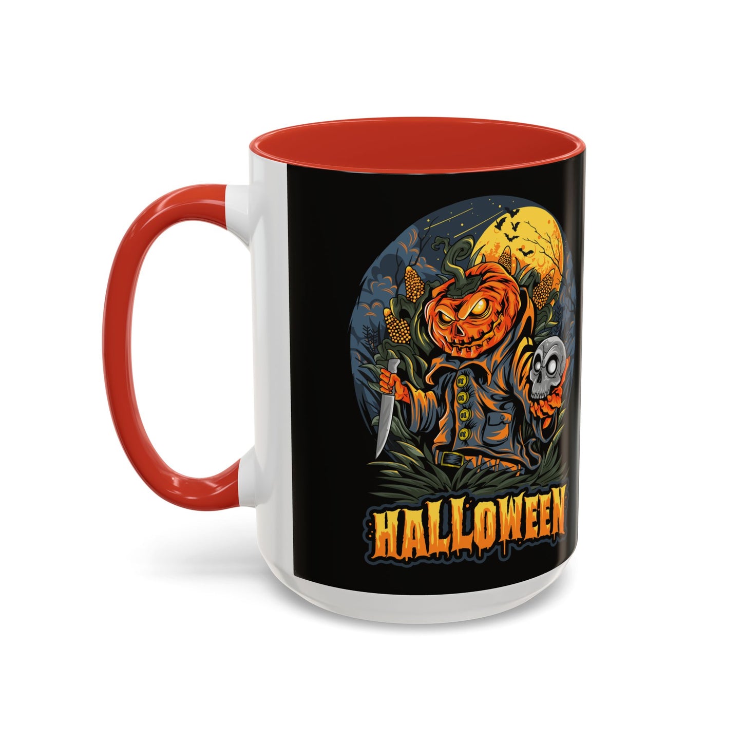 Halloween Pumpkin Coffee Mug, Spooky Mug, Fall Decor, Gift for Halloween Lovers, Black Mug, 11oz or 15oz