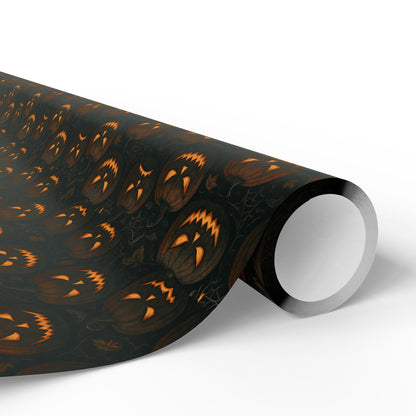 Halloween Pumpkin Wrapping Paper, Festive Gift Wrap for Fall Celebrations, Unique Holiday Supplies, Trick-or-Treat Decor, Party Favors