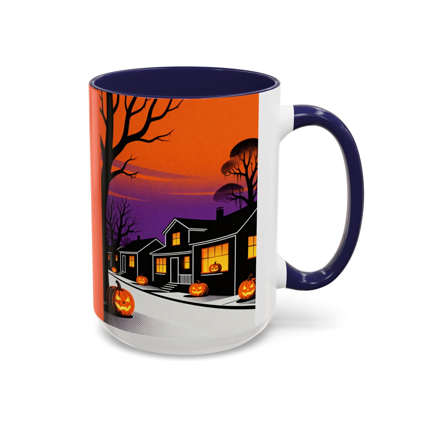 Halloween-Themed Accent Coffee Mug, Spooky Autumn Decor, Pumpkin Coffee Cup, Fall Gift, October Celebration