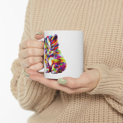 Vibrant Animal Ceramic Mug For Cat Lovers