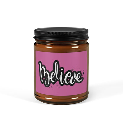 Believe Scented Soy Candle - Cozy Home Decor, Inspirational Gift