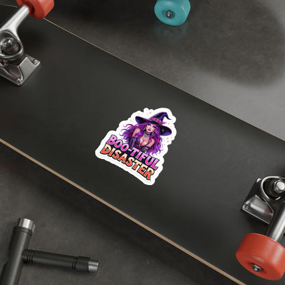 Boo-tiful Disaster Die-Cut Stickers, Halloween Decor, Witch Stickers, Spooky Gift, Laptop, Water Bottle, Home Decor