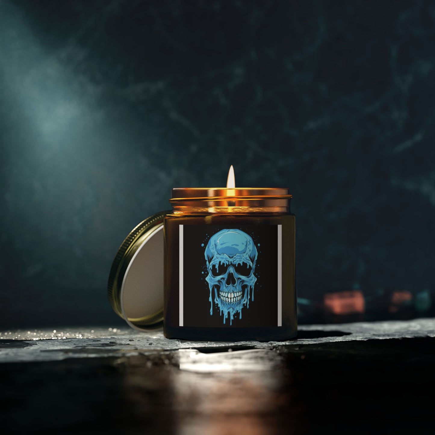 Chilling Skull Scented Candle - Coconut Apricot Wax, Dark Aesthetic Gifts, Home Decor, Occult Candles, Halloween Decor