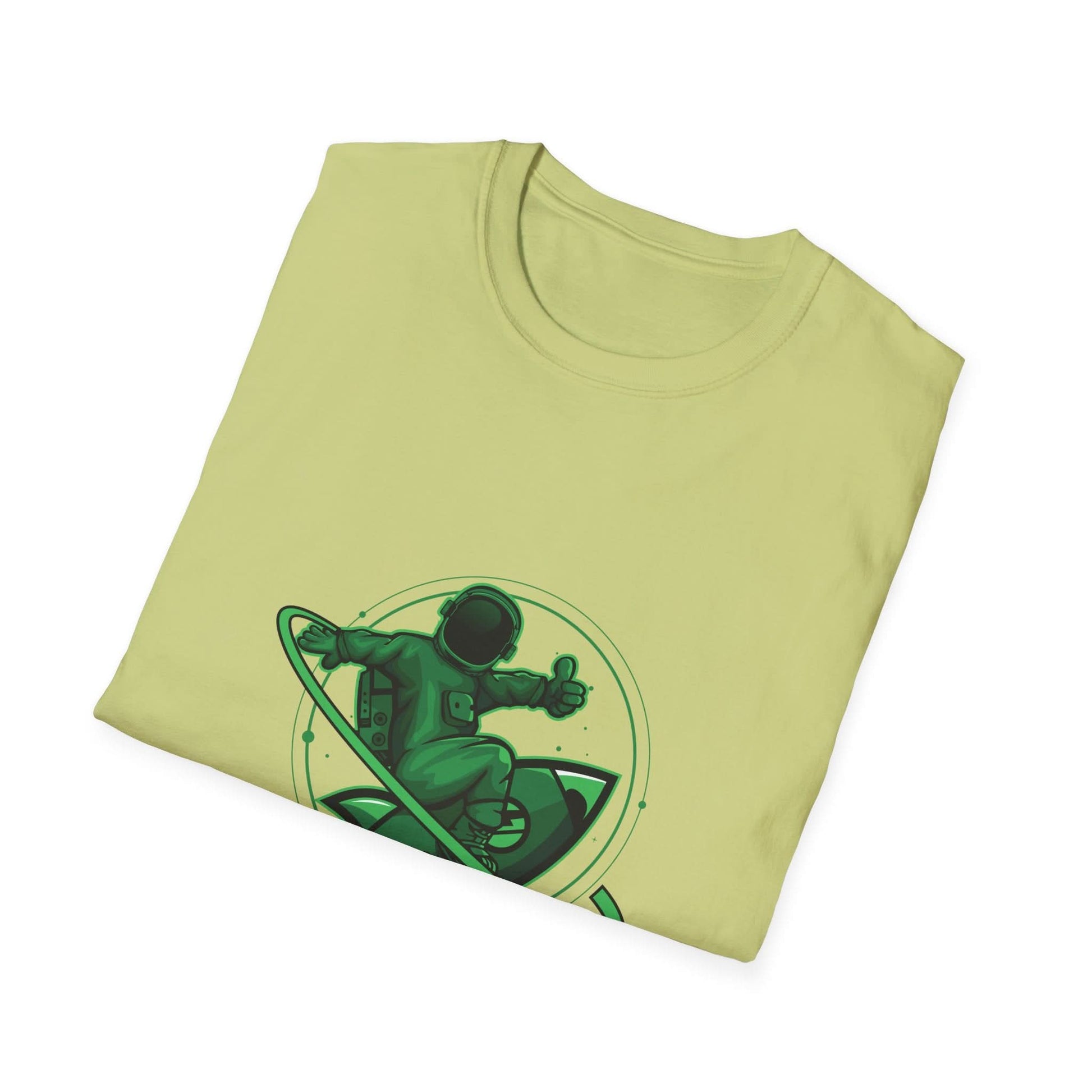 Green Astronaut Flying in Space - Mleem