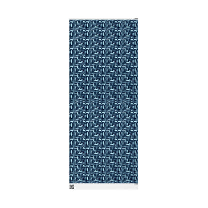 Modern Geometric Wrapping Paper Roll, Blue Abstract Gift Wrap, Stylish Packaging for All Occasions, Birthday, Holiday, Wedding, Celebration