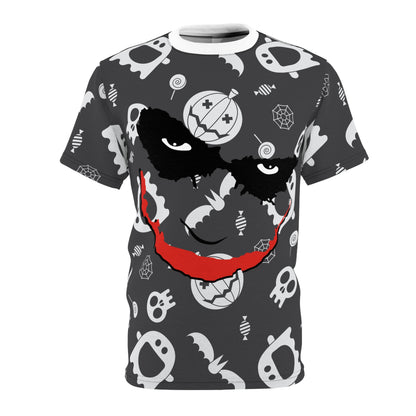 Gothic Joker Graphic Tee, Spooky Casual Shirt, Unisex Halloween Apparel, Unique Gift for Fans, Festival Wear, Dark Aesthetic
