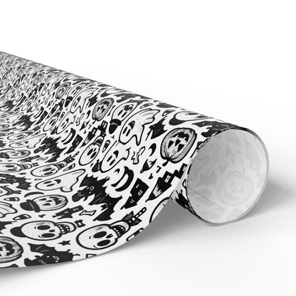 Stylish Wrapping Paper for Unique Gifts, Skull Print Gift Wrap, Halloween Party Supplies, Eco-Friendly Gift Wrapping, Home Decor Accent
