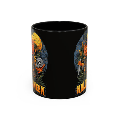 Halloween Pumpkin Coffee Mug, Spooky Mug, Fall Decor, Gift for Halloween Lovers, Black Mug, 11oz or 15oz