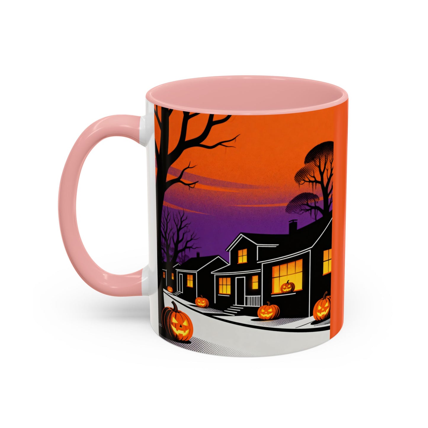 Halloween-Themed Accent Coffee Mug, Spooky Autumn Decor, Pumpkin Coffee Cup, Fall Gift, October Celebration